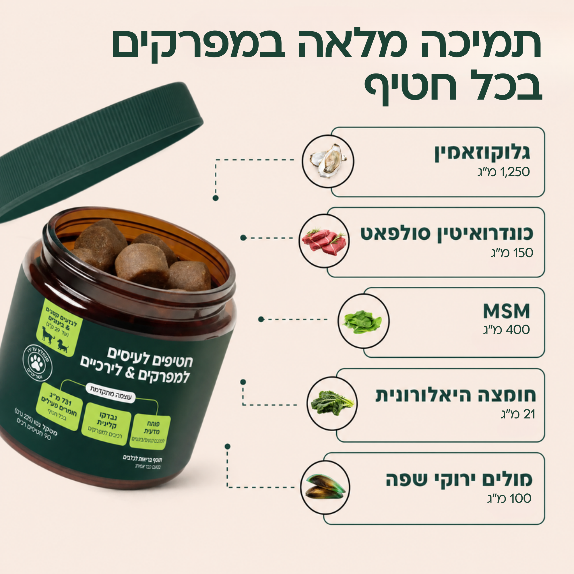 חטיפים לעיסים לבריאות המפרקים & והירכיים